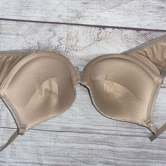 Maidenform women 34C beige push up underwire bra w/lace & adjustable straps - Picture 5 of 7